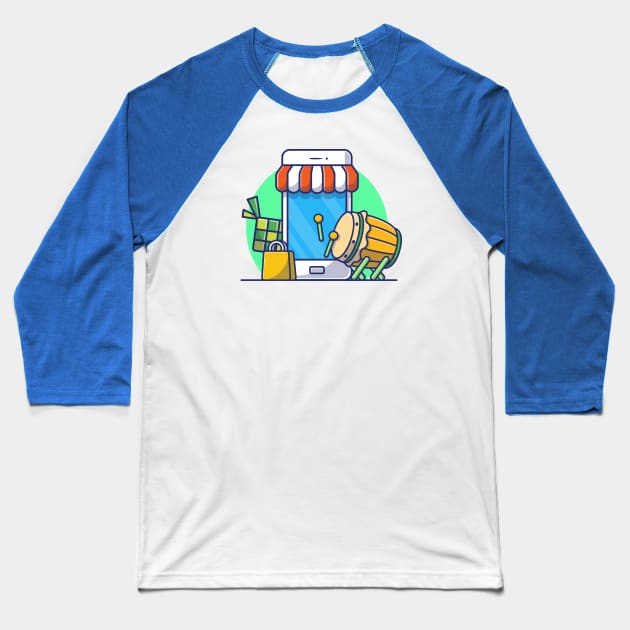 Ramadan Sale Online Shopping Cartoon (3) Baseball T-Shirt by Catalyst Labs